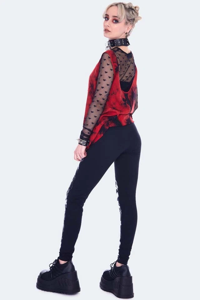 Skulls Print Gothic Punk Style Leggings