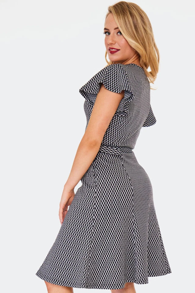 Houndstooth Flare Retro Vintage Style Dress