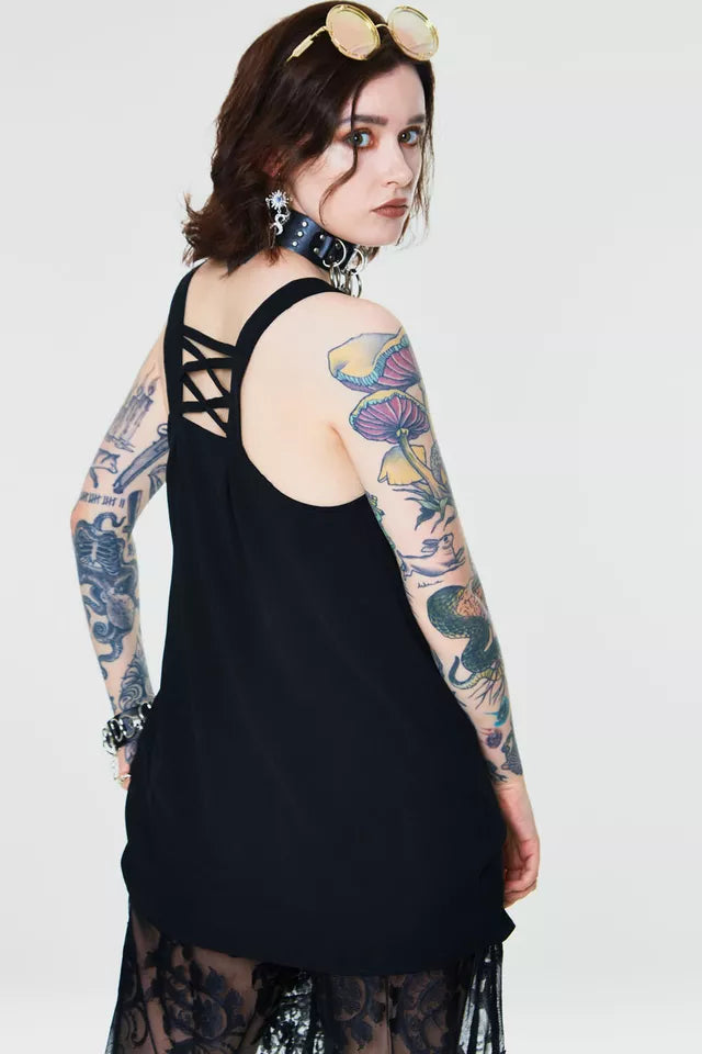 Alternative Crepe Gothic Fashion Top