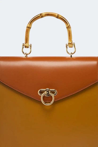 Retro Vintage Bamboo Handle Shoulder Style Bag