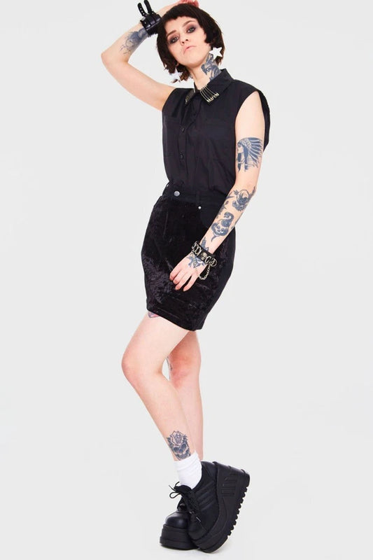 Gothic Pins and Needles Alternative Style Sleeveless Shirt